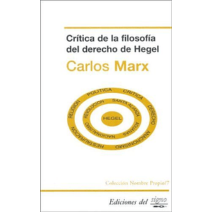 Critica De La Filosofia Del Derecho De Hegel