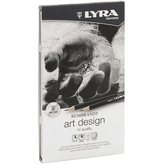 Set de Lápices Grafito Lyra ART DESIGN | Lata 12 piezas - Image 1