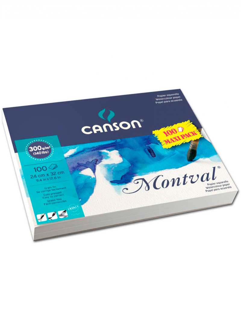 Pad A4+ Papel Montval Maxi Pack Canson 100 Hojas 24x32 300 gr