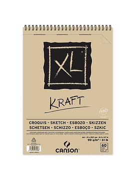 Croquera XL Kraft 60 Hojas 21 x 29,7 (A4) 90 gramos Canson