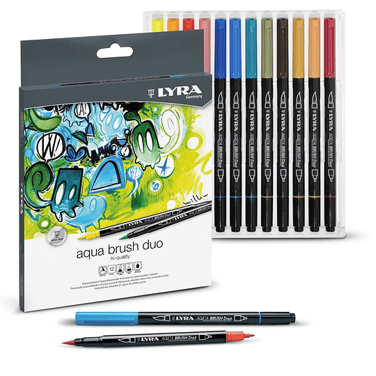 Set de 12 Marcadores Artísticos Lyra Aqua Brush Duo x 12 Colores - Image 2