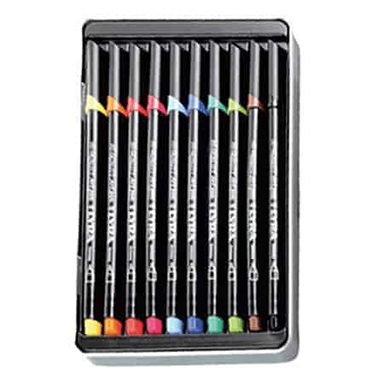 Set de Marcadores Fibra Art Pen Hi-Quality Marca Lira | Lata 10 Colores - Image 2