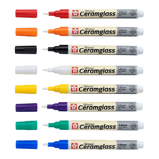 Set de 8 Marcadores para Porcelana, Cerámica y Vidrio Sakura Pen-Touch Ceramglass 1.0 mm  - Image 2