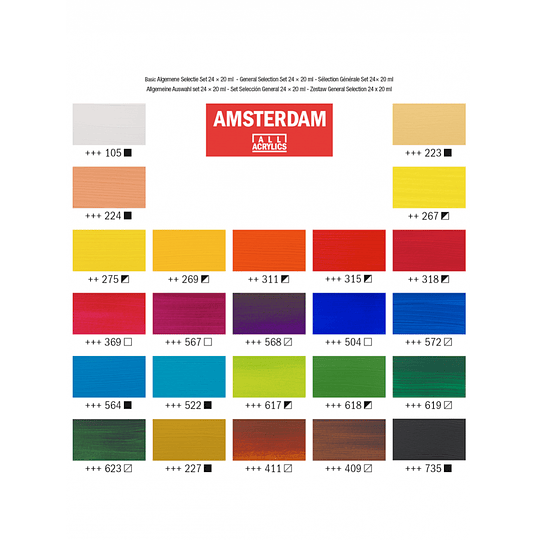 Set de 24 Acrílicos de 20ml Amsterdam Selección General - Image 2