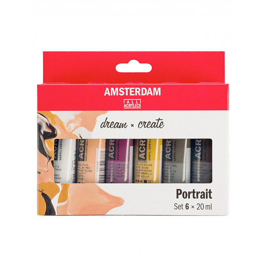 Set de 6 Acrílicos de 20ml Amsterdam Retrato - Image 1