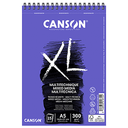 Croquera XL Mixed Media Canson 15 Hojas A5 14,8 x 21 cm, 300 Gr