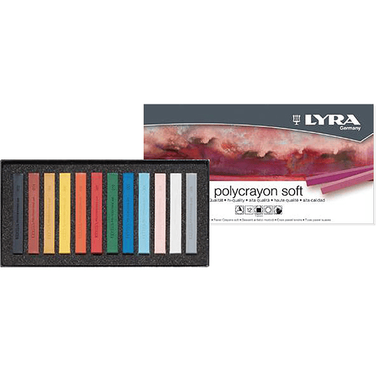 Pastel Suave Lyra Polycrayons 12 colores - Image 1
