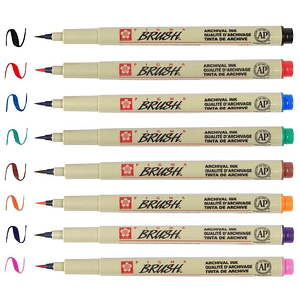 Set 8 marcadores de colores Pigma Brush Sakura