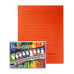 Kit Set de 9 tintas Piñata Overtones + Block Yupo 27,9 x 35,5 cm