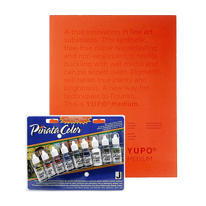 Kit Set de 9 tintas Piñata Exciter Pack + Block Yupo 27,9 x 35,5 cm