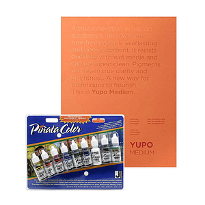 Kit Set de 9 tintas Piñata Exciter Pack + Block Yupo 22,8 x 30,4 cm