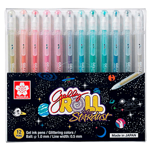 Set 12 lápices Tinta Gel Gelly Roll Stardust Sakura