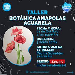 Taller Botánica Amapolas Acuarela