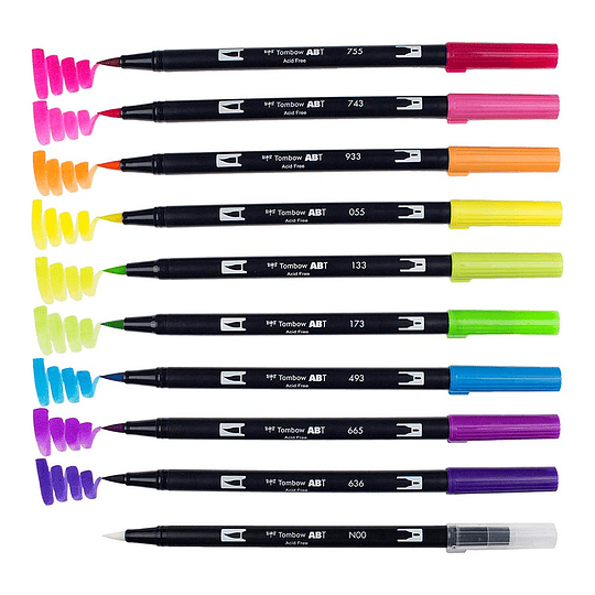 Set 10 marcadores Tombow Dual Brush Colores Vivos  - Image 2