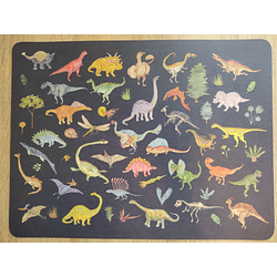 Individual rectangular Ilustrado Dinosaurios 