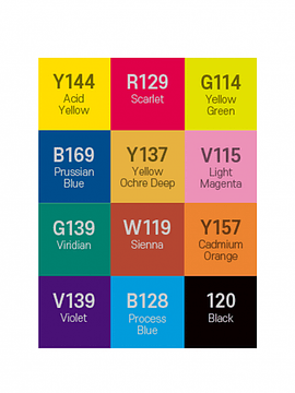 Set 12 Marcadores de colores Alpha Design