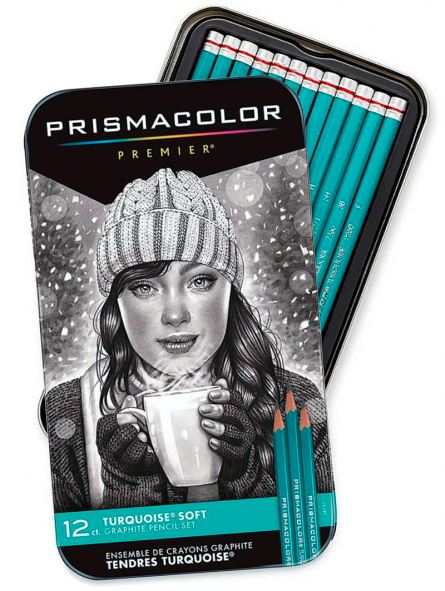Set 12 lápices Grafito Dureza Suave Prismacolor Turquoise 