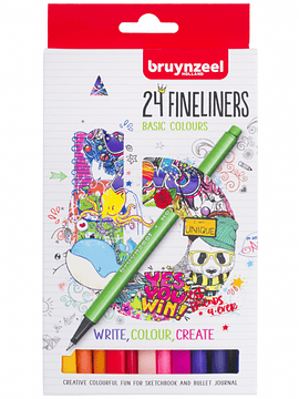 Marcadores Punta Fina Bruynzeel Set 24 Colores
