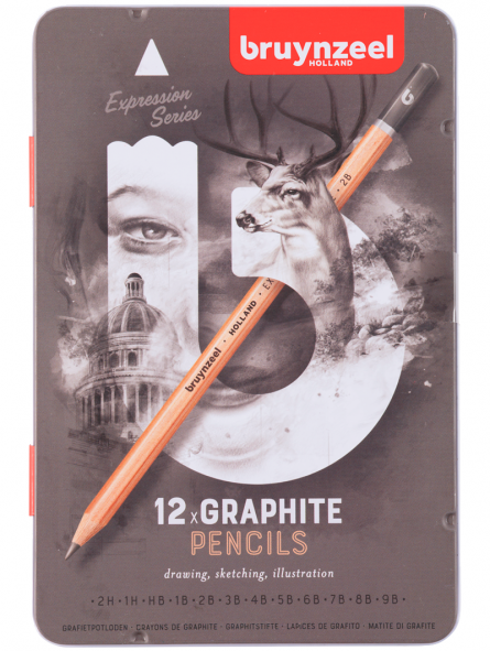 Lápices Grafito Bruynzeel Expression Caja 12 Gradaciones