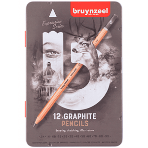 Lápices Grafito Bruynzeel Expression Caja 12 Gradaciones