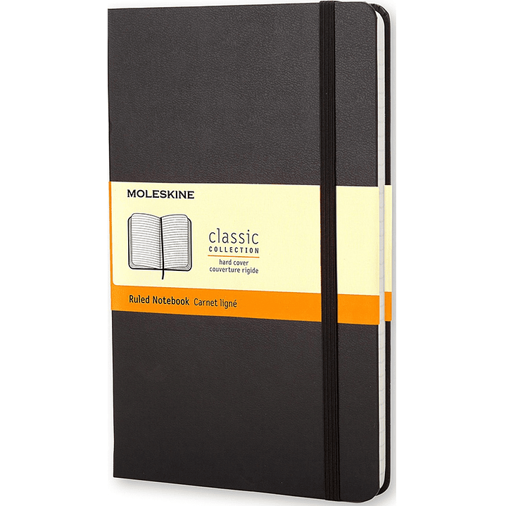 Cuaderno Clásico - Tapa Dura - Medium - Negro - De Rayas - Moleskine 1