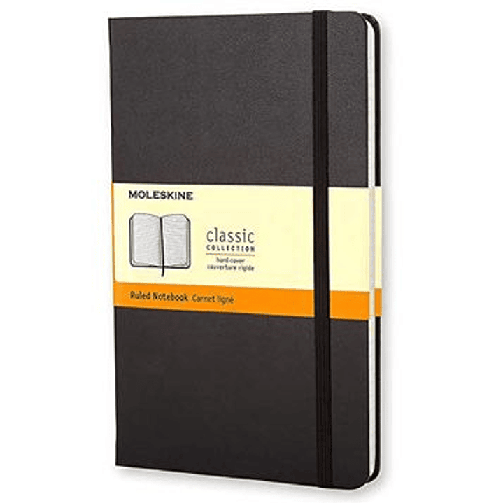 Cuaderno Clásico - Tapa Dura - Large - Negro - De Rayas - Moleskine 1