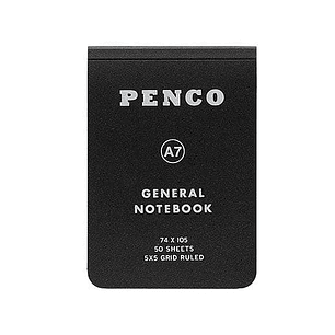 Libreta Cuadros A7 Negro - Penco