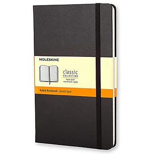 Cuaderno Clásico - Tapa Dura - Large - Negro - De Rayas - Moleskine