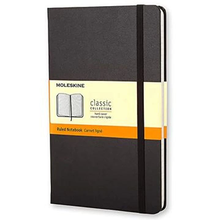 Cuaderno Clásico - Tapa Dura - Large - Negro - De Rayas - Moleskine 1