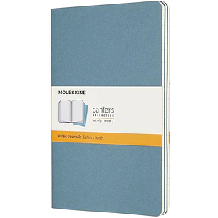 Moleskine Cahier Set De 3 Tapa Blanda Xl Azul Energico De Rayas - Sin Autor