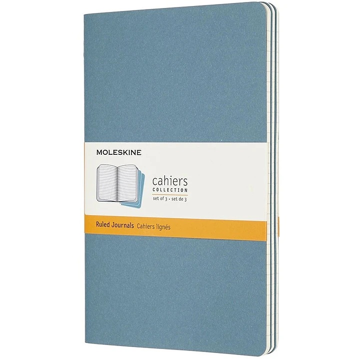Moleskine Cahier Set De 3 Tapa Blanda Xl Azul Energico De Rayas - Sin Autor 1