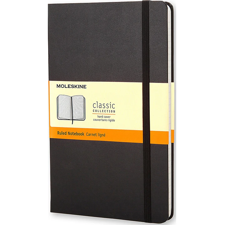 Cuaderno Clásico - Tapa Dura - Medium - Negro - De Rayas - Moleskine 1