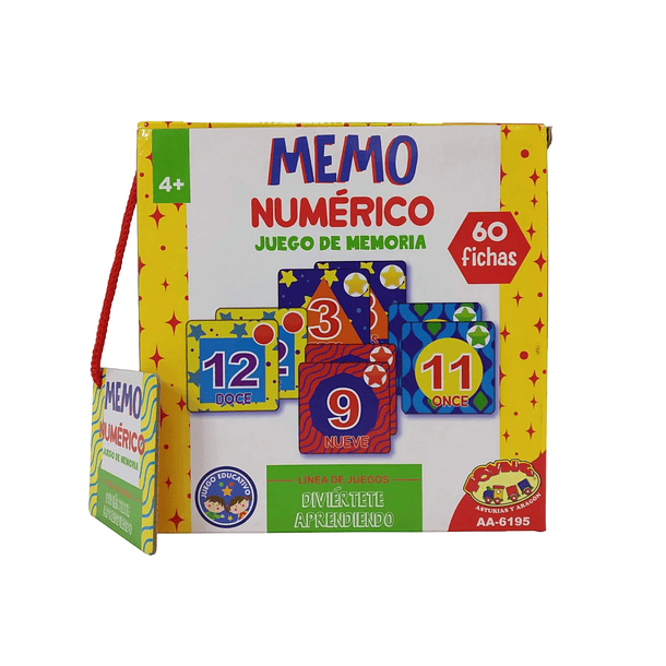 MEMO NUMÉRICO JUEGO DE MEMORIA- 60 FICHAS 