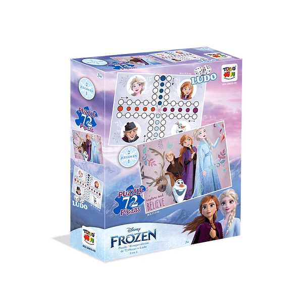 PUZZLE 72 PZS.+ LUDO FROZEN DISNEY TOYNG 3+  