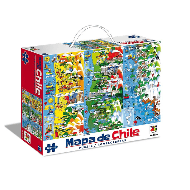 Puzzle 200 Piezas Mapa De Chile  