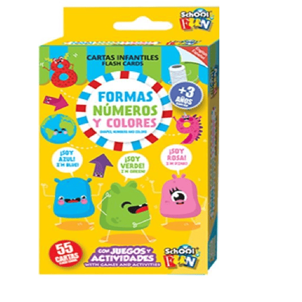 CARTAS INFANTILES - FORMAS NÚMEROS Y COLORES INGLÉS/ESPAÑOL 