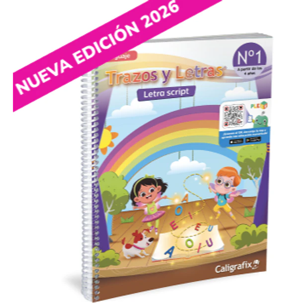 TRAZOS Y LETRAS N° 1 PRE KINDER - LETRA SCRIPT (MODELO 2026) 