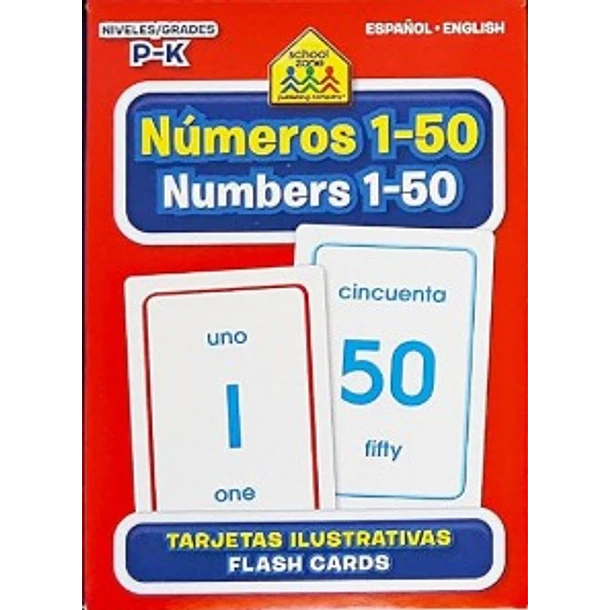 FLASH CARDS: NÚMEROS 1-50 / NUMBERS 1-50  