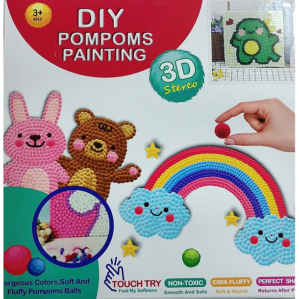 POMPOMS PAINTING 3D 