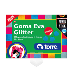 Block de Goma Eva Glitter con Sticker