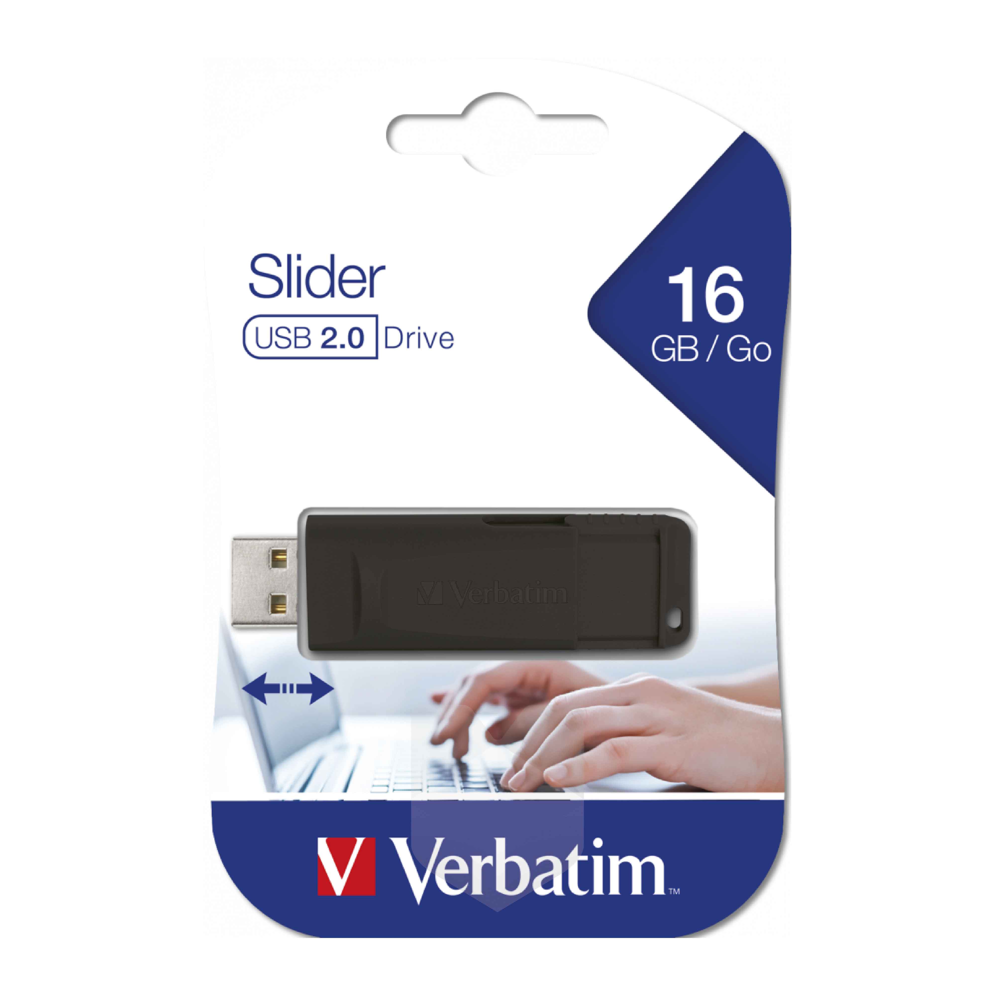 Pendrive 16GB USB Slider - Verbatim