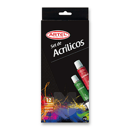 Set de Acrilicos 12 Colores 12 ml