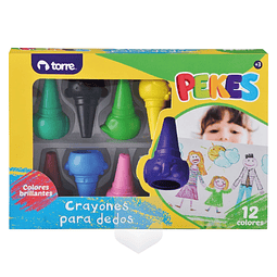 Crayones Pekes para Dedos 12 Colores