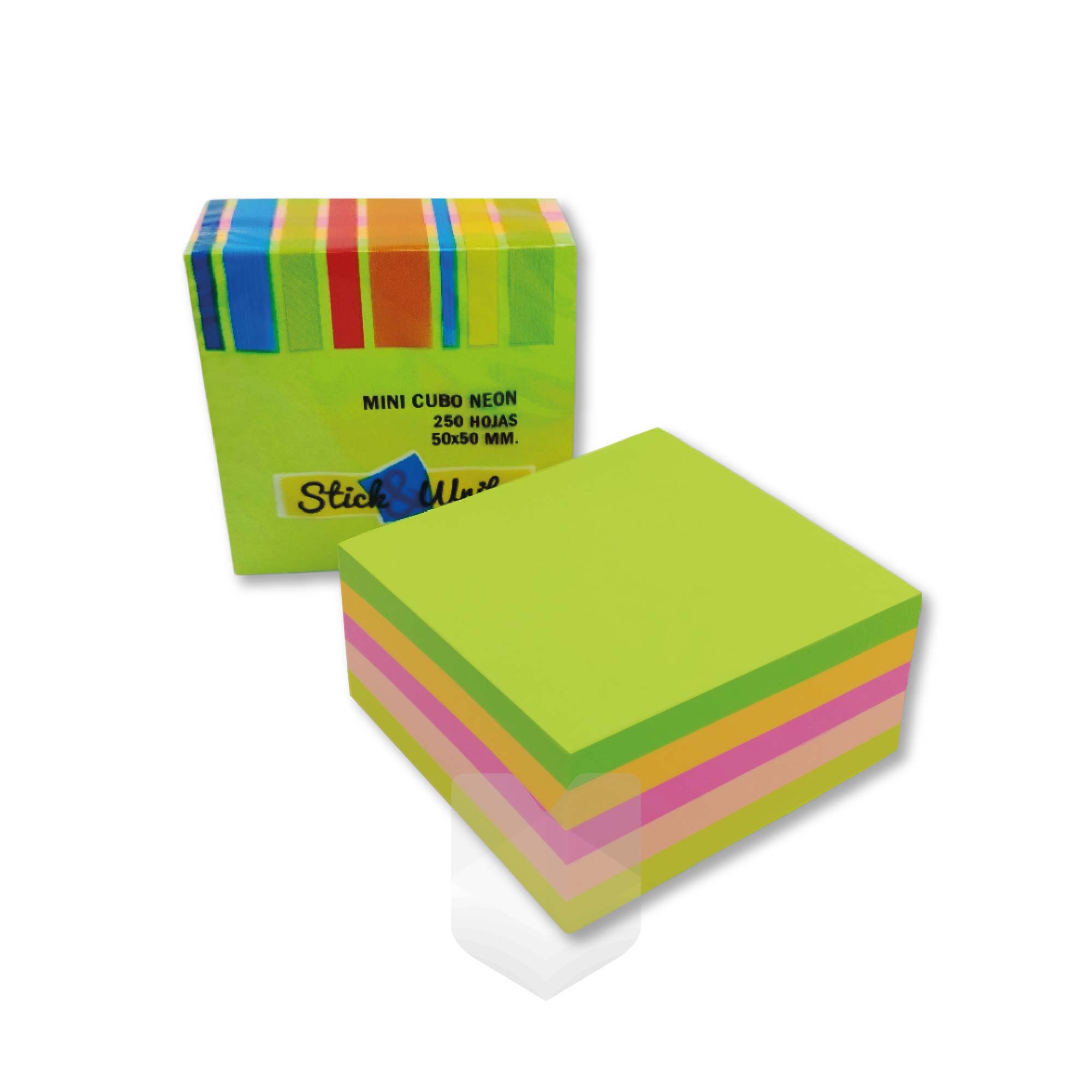 Notas Adhesivas 50x50 mm Mix Neón 250 Hojas