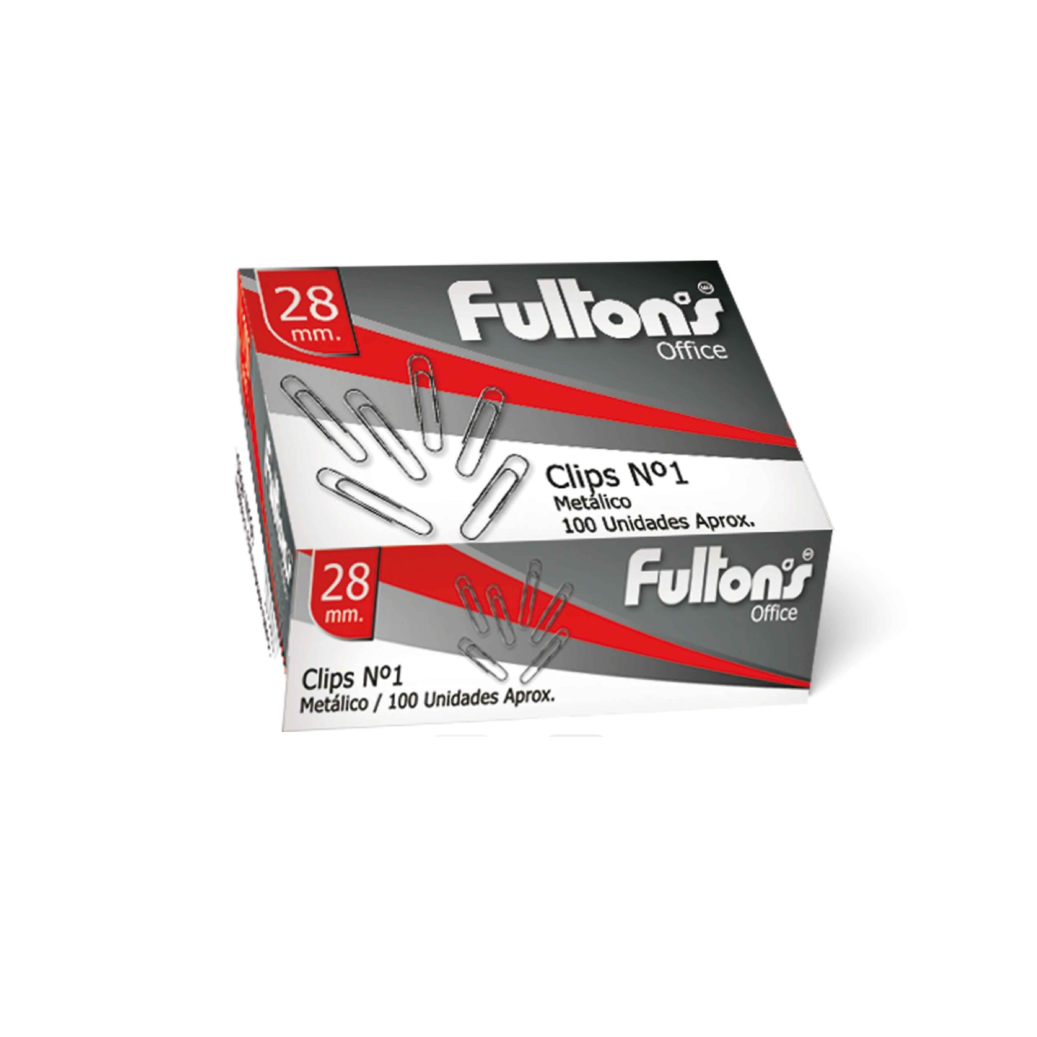 Clips N°1 Redondo Cromado 28 mm 100 Unidades