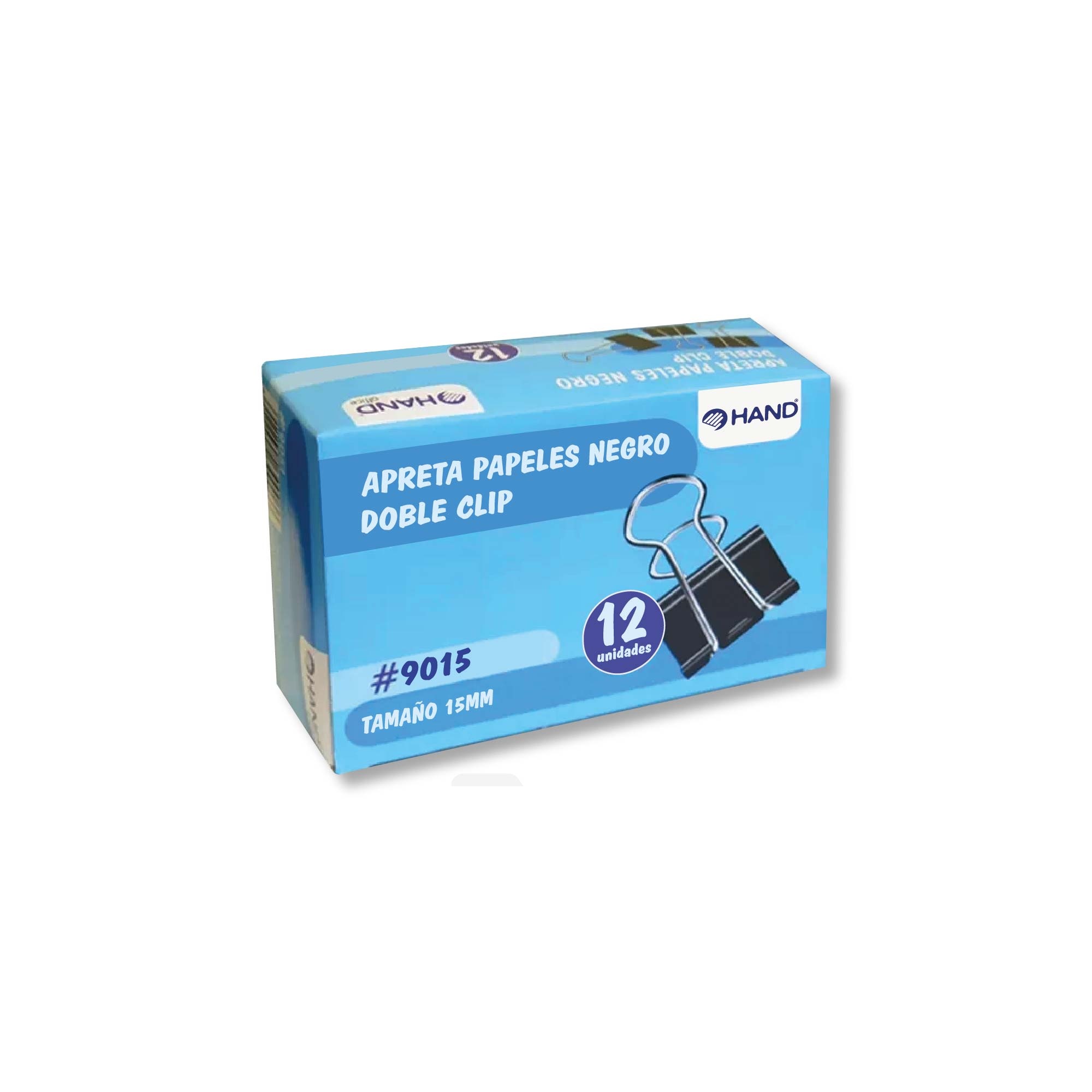 Clip Doble Negro 15 mm 12 Unidades