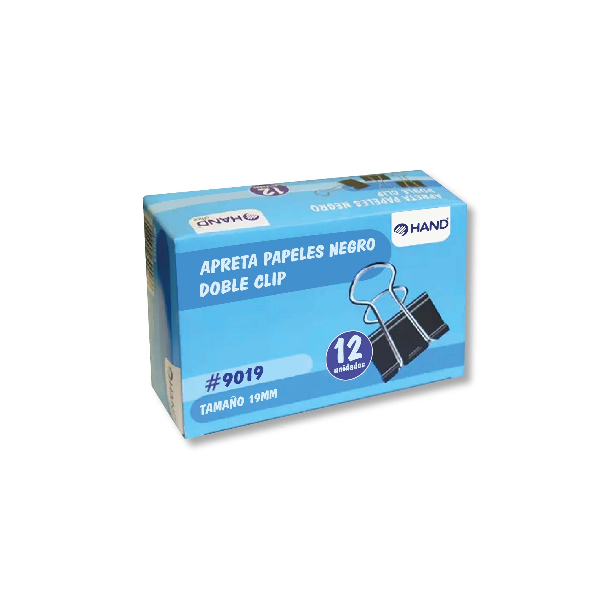 Clip Doble Negro 19 mm 12 Unidades