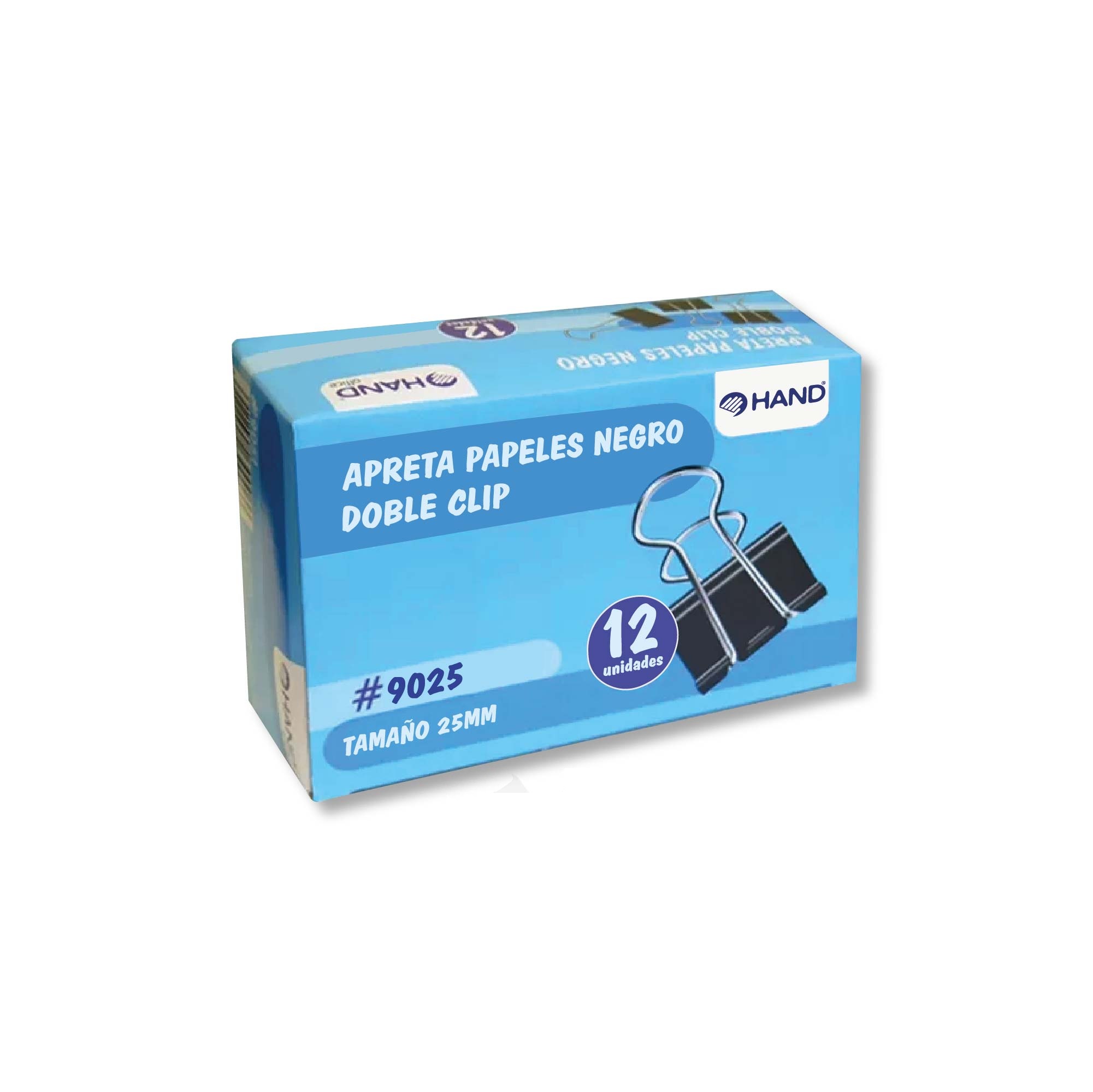 Clip Doble Negro 25 mm 12 Unidades