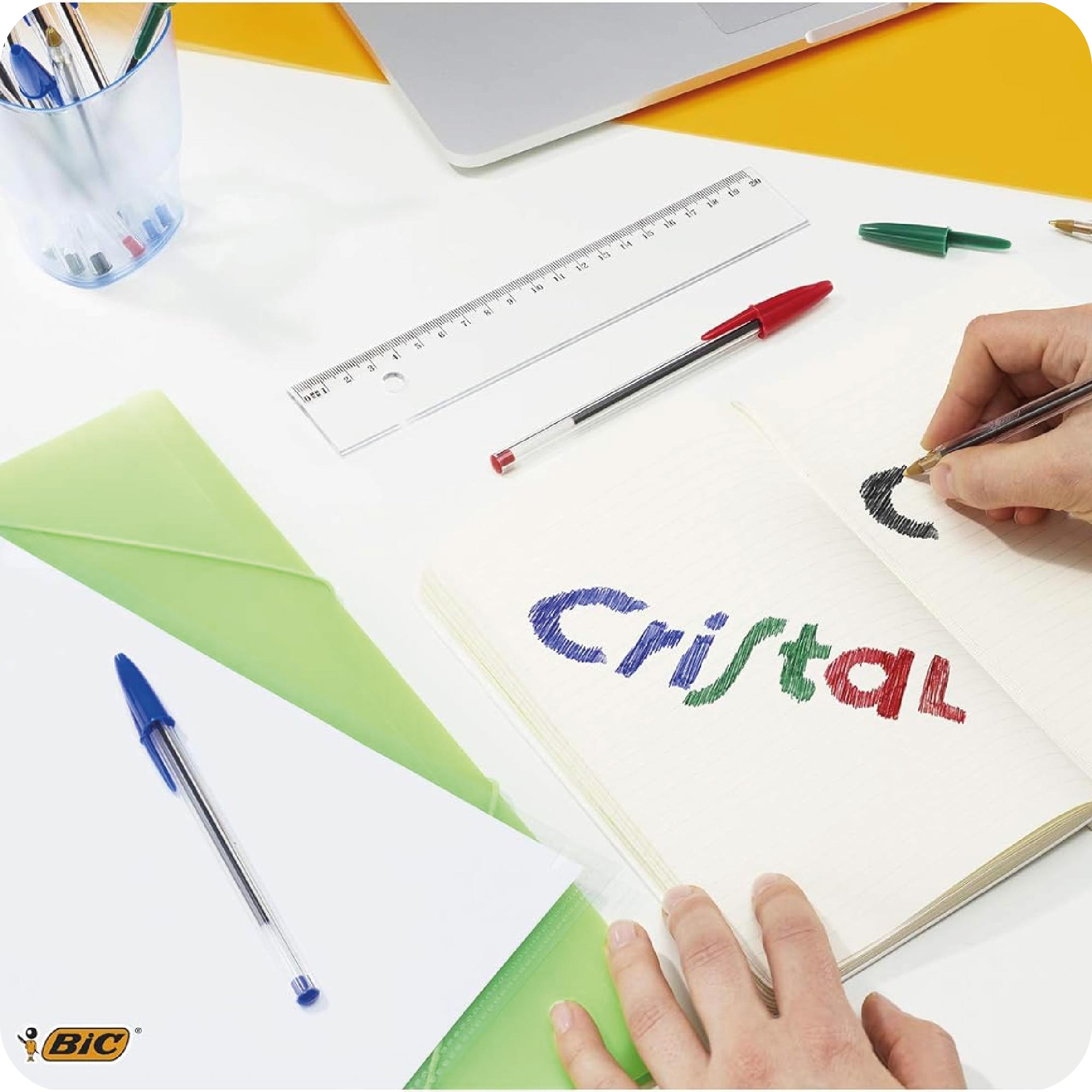 Lápiz Pasta Medio Cristal Azul