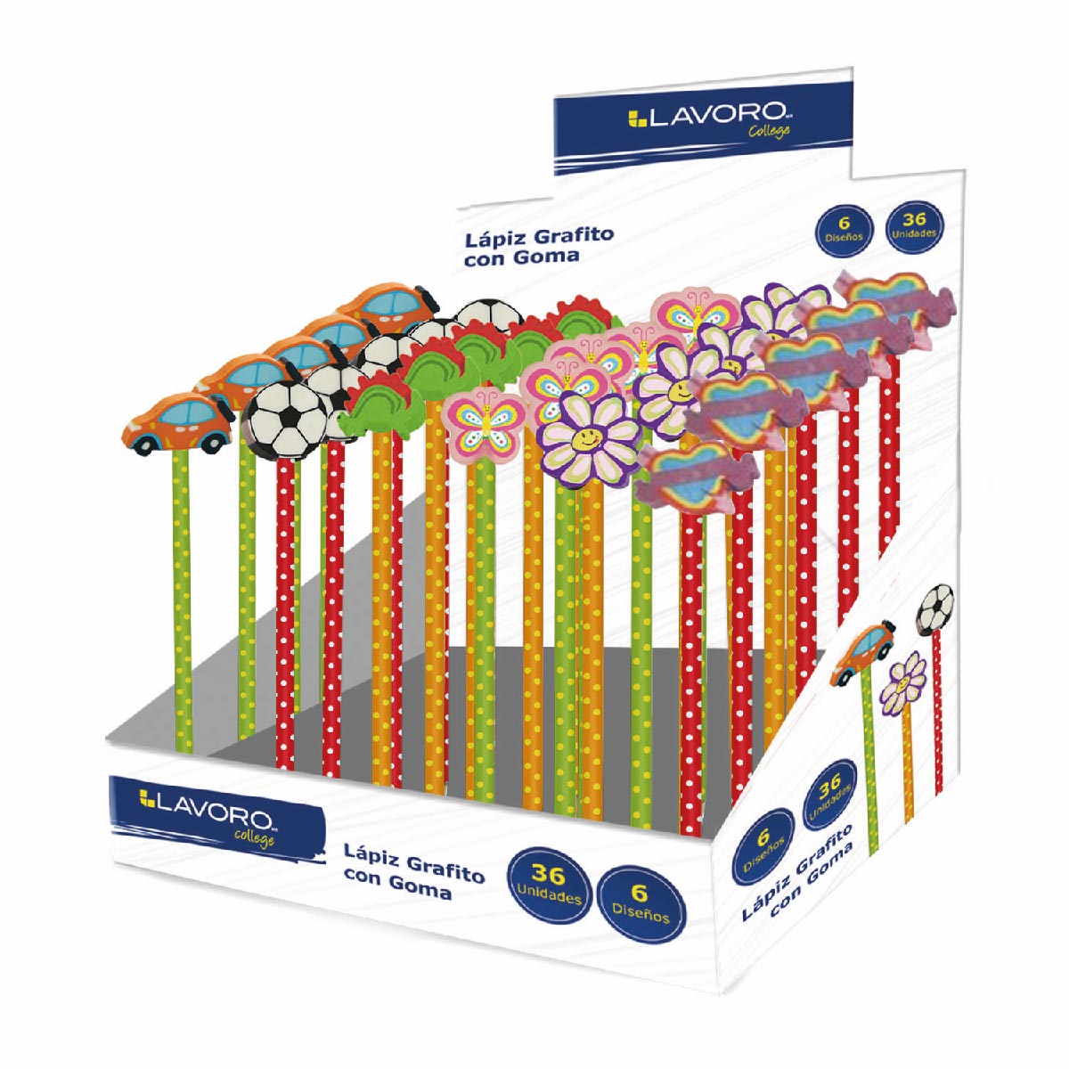 Lapiz Grafito con Goma Diseños